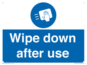 Wipe down after use